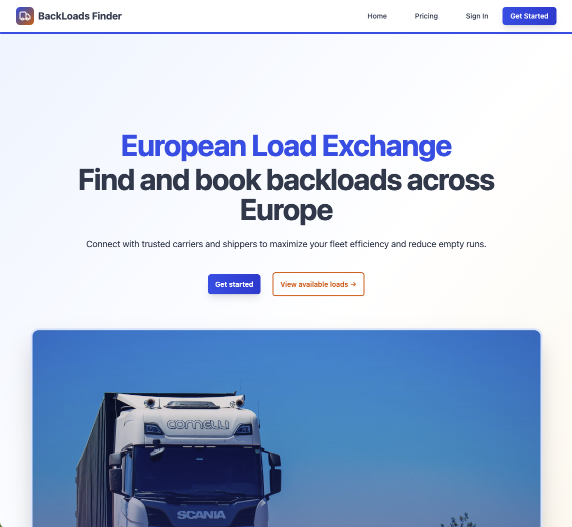 Backloads Finder Home